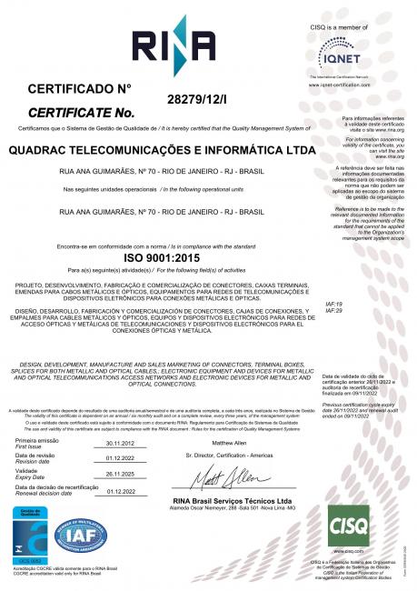 Certificado IQNET