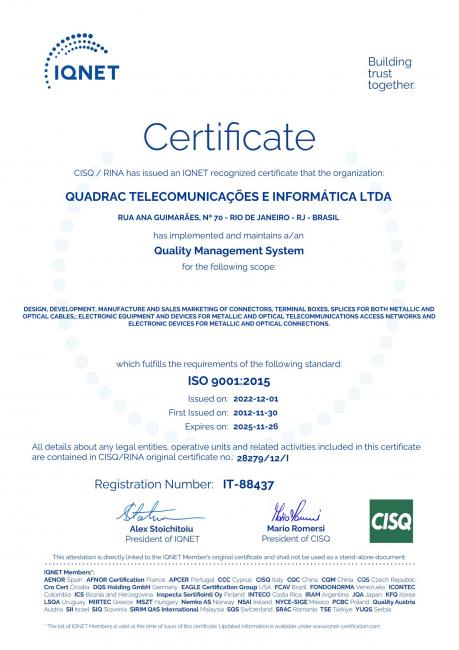 Certificado IQNET